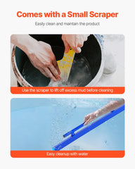 Concrete Screed, 120.5 cm Screed with Level Vial, Easy Cleanup & End Cap Design, Aluminum Lightweight & Reversable Handle for Leveling Floors, Small-Scale Construction and Home Renovation