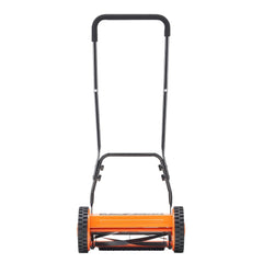 Push Reel Lawn Mower 35 cm, 5 Blades Manual Push Mower No Motor, 15-45 mm Adjustable Cutting Height, Walk-Behind Lawn Mowers with Grass Catcher Bag for Green Lawns, Driveways, Courtyards