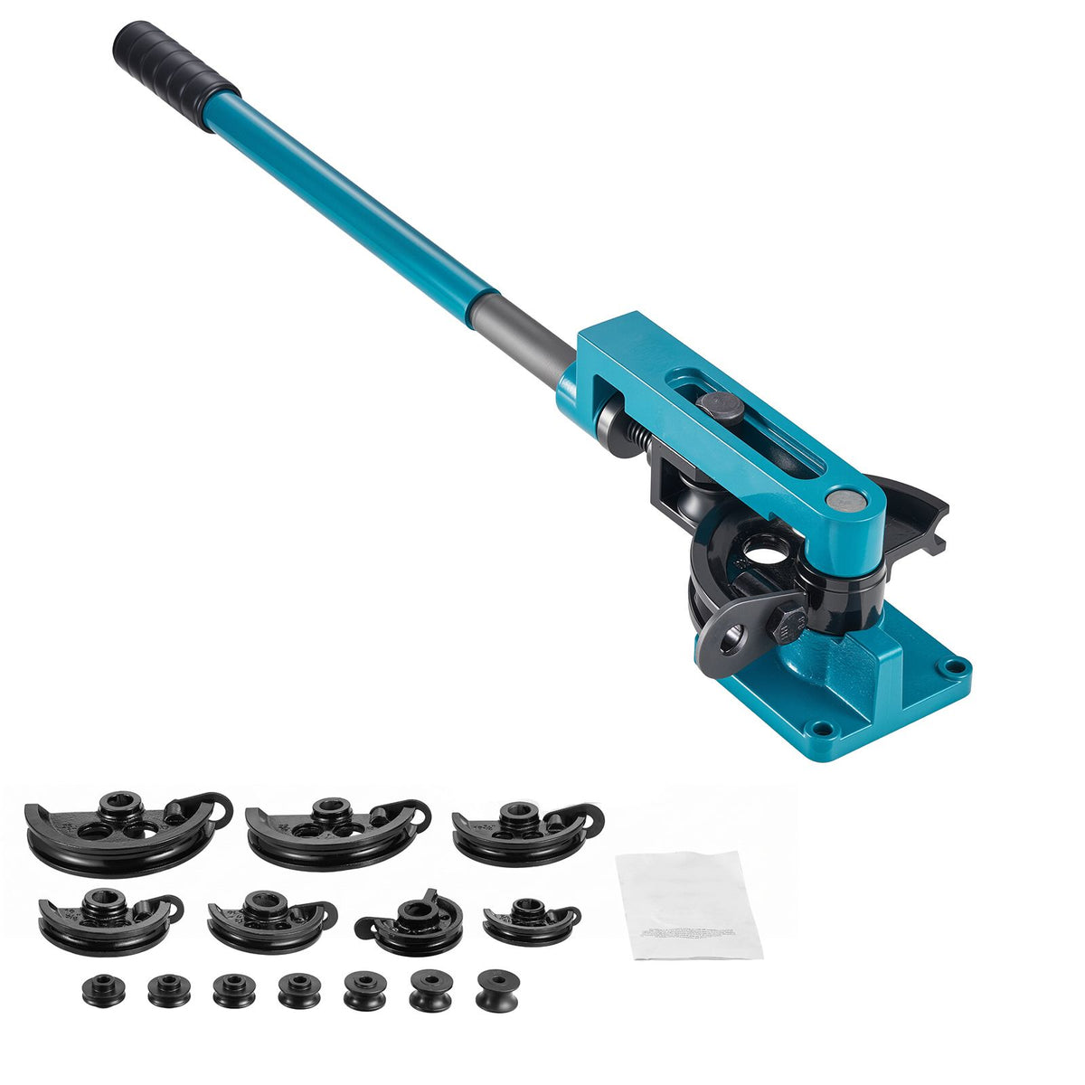 Pipe Tube Bender, 3/8" to 1" Manual Pipe Tube Bender, with 7 Dies, Heavy Duty Tube Bender Tubing of Steel Metal Copper, for Repair Shops, Blue