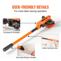 Pipe Tube Bender, 3/8" to 1" OD Manual Pipe Tube Bender with 7 Bending Dies, 180° Copper Aluminum Pipes Bending Tools for HVAC Air Conditioning Refrigerator Auto Repair