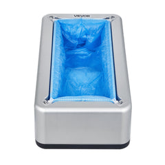 Shoe Cover Dispenser, Automatic Shoe Covers Dispenser with 100 Pcs of Non-Slip Disposable Shoes Covers, Fits Size Up to US 11, for Home, Office, Lab, Factory, Hospital, Indoor Use, Silver