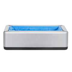 Shoe Cover Dispenser, Automatic Shoe Covers Dispenser with 100 Pcs of Non-Slip Disposable Shoes Covers, Fits Size Up to US 11, for Home, Office, Lab, Factory, Hospital, Indoor Use, Silver