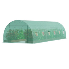 Walk-in Tunnel Greenhouse 29.2x9.7x6.5ft Galvanized Frame PE Cover Green