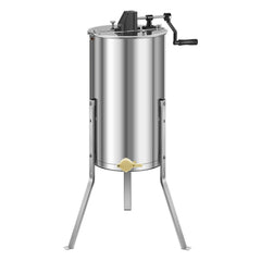 Honey Extractor, 2 Frame Manual Honey Spinner with Transparent Lid, Stainless Steel Honeycomb Drum Spinner with Height Adjustable Stand, Honeycomb Extraction Centrifuge Equipment for Beekeeping