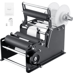 Manual Round Labeling Machine, 15-20pcs/min, Bottle Label Applicator for Round Bottles, Adjustable Manual Round Bottle Labeler Suitable for Round Bottle Diameter 20-120 mm (with Pressing Bar)