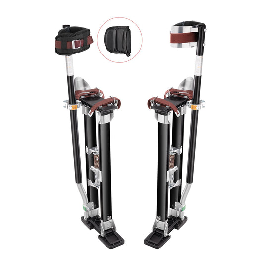 Drywall Stilts, 61-101.6 cm Adjustable Aluminum Tool Stilts with Protective Knee Pads, Durable and Non-slip Work Stilts for Sheetrock Painting, Walking, Taping, Black