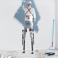 Drywall Stilts, 61-101.6 cm Adjustable Aluminum Tool Stilts with Protective Knee Pads, Durable and Non-slip Work Stilts for Sheetrock Painting, Walking, Taping, Black