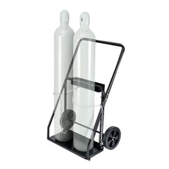 Dual Welding Cylinder Cart, Oxygen Acetylene Tank Cart with 440LBS Static Weight Capacity, 10-Inch Solid Wheels and Tank Storage Safety Chains, Suitable for Double 12.5-Inch Dia. Gas Cylinders