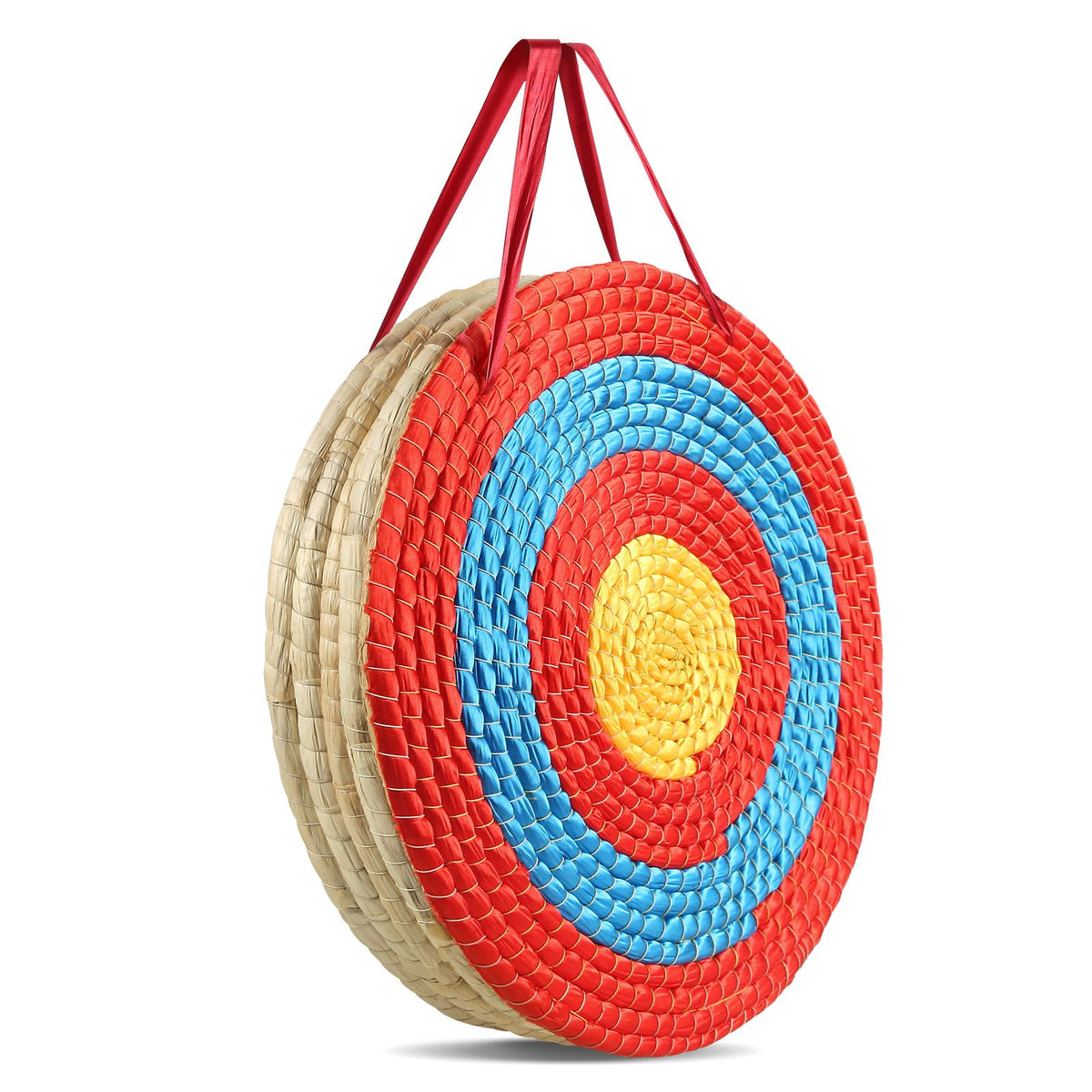 Archery Target, 5 Layers 20" Arrow Target, Traditional Solid Straw Round Archery Target Shooting Bow, Hand-Made Arrows Target, Coloured Rope Target for Backyard Outdoor Hunting Shooting Practice