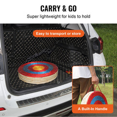 Archery Target, 5 Layers 20" Arrow Target, Traditional Solid Straw Round Archery Target Shooting Bow, Hand-Made Arrows Target, Coloured Rope Target for Backyard Outdoor Hunting Shooting Practice