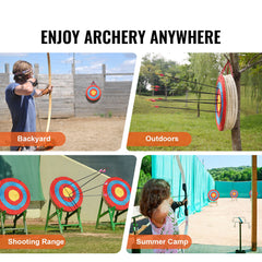 Archery Target, 5 Layers 20" Arrow Target, Traditional Solid Straw Round Archery Target Shooting Bow, Hand-Made Arrows Target, Coloured Rope Target for Backyard Outdoor Hunting Shooting Practice
