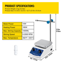 Magnetic Stirrer Magnetic Stirrer Plate Magnetic Plate Aluminum Panel Magnetic Stirrer Hot Plate Magnetic Plate with 1 inch Stirr Bar Magnetic Stirrer Mixer (12*12)