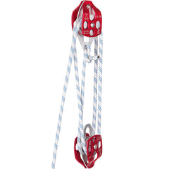 Twin Sheave Block and Tackle 1.09-1.27cm 3048-6096cm Twin Sheave Block with Braid Rope 30-35KN 2994-3495KGS Double Pulley Rigging (1/2" x 200')