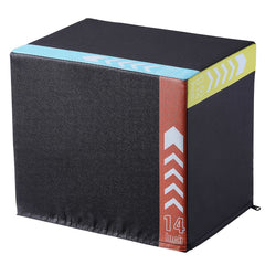 3 in 1 Plyometric Jump Box, 16/14/12 Inch Cotton Plyo Box, Platform & Jumping Agility Box, Anti-Slip Fitness Exercise Step Up Box for Home Gym Training, Conditioning Strength Training, Black