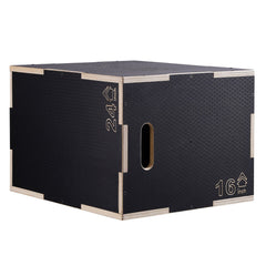 3 in 1 Plyometric Jump Box, 24/20/16 Inch Wooden Plyo Box, Platform & Jumping Agility Box, Anti-Slip Fitness Exercise Step Up Box for Home Gym Training, Conditioning Strength Training, Black
