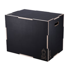 3 in 1 Plyometric Jump Box, 30/24/20 Inch Wooden Plyo Box, Platform & Jumping Agility Box, Anti-Slip Fitness Exercise Step Up Box for Home Gym Training, Conditioning Strength Training, Black