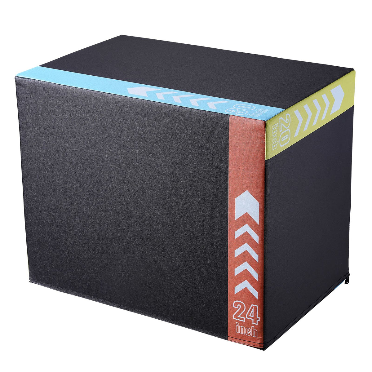 3 in 1 Plyometric Jump Box, 30/24/20 Inch Foam Plyo Box, Platform & Jumping Agility Box, Anti-Slip Fitness Exercise Step Up Box for Home Gym Training, Conditioning Strength Training, Black