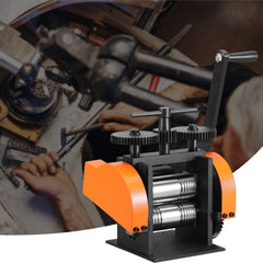Rolling Mill, 1.77"/45 mm Jewelry Rolling Mill Machine, 1: 2.4 Gear Ratio, 3-in-1 Multi-function Rolling Mill, 0-6 mm Press Thickness for Metal Jewelry Making Sheet Square Wire Semicircle