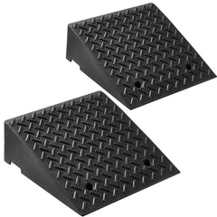 Driveway Curb Ramp, 3.175 Tons Load Capacity, 17.8 cm Rise Height Heavy Duty Curbside Bridge Ramp with Drainage Tank for Wheelchairs, Strollers, Motorcycles, Cars, Lawn Mowers & Trailers, 2 Pack