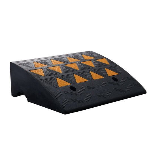 Rubber Curb Ramp 15.2 cm Rise Height Sidewalk Curb Ramp, 37 cm Width 49.1 cm Length Driveway Ramp for Curb, 15T Heavy Duty Rubber Ramp for Forklifts, Trucks, Buses, Cars, Wheelchairs, Bikes