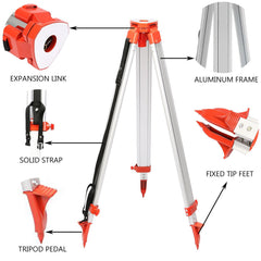 Super Combination 1.65m Aluminum Tripod + 5m Staff For Rotary Laser Leveltop