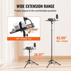 Projector Stand Laptop Stand Tripod Adjustable Height from 26.97 to 63 in
