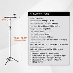 Projector Stand Laptop Stand Tripod Adjustable Height from 26.97 to 63 in