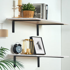 Shelf Bracket, 41 x 15.5 cm 4 Pcs, Heavy Duty Floating Shelf Brackets, Brackets for Shelves, 10mm Thick Matte Black L Shelf Bracket,Steel Shelving Brackets with 72.6 kg Load Capacity