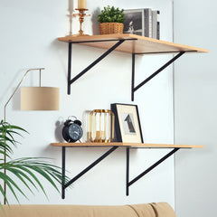 Shelf Bracket, 46 x 30.5 cm 12 Pcs, Heavy Duty Floating Shelf Brackets, Brackets for Shelves, 3mm Thick Matte Black Triangle Shelf Bracket,Steel Shelving Brackets with 72.6 kg Load Capacity