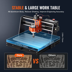 CNC Router Machine, 120W, 3 Axis GRBL Control Wood Engraving Carving Milling Machine Kit, 11.81 x 7.87 x 2.83 in / 300 x 200 x 72 mm Working Area 1200 RPM for Wood Acrylic MDF PVC Plastic Foam