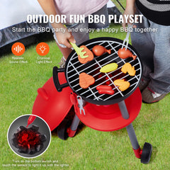 28 PCS BBQ Grill Playset, Kids Toys Kitchen Playset with Sound & Light, Little Chef Play, Interactive Grill Play Food Cooking Playset Barbecue Toy Grill for Toddlers Boys Girls 3-5 Birthday Gift