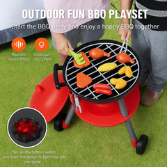 28 PCS BBQ Grill Playset, Kids Toys Kitchen Playset with Sound & Light, Little Chef Play, Interactive Grill Play Food Cooking Playset Barbecue Toy Grill for Toddlers Boys Girls 3-5 Birthday Gift