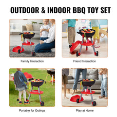 28 PCS BBQ Grill Playset, Kids Toys Kitchen Playset with Sound & Light, Little Chef Play, Interactive Grill Play Food Cooking Playset Barbecue Toy Grill for Toddlers Boys Girls 3-5 Birthday Gift