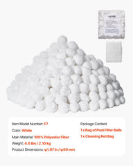 Pool Filter Balls for Sand Filter, 2.1 kg, Filter Balls Replace Pool Filter Sand, Reusable Polyester Fiber Filter Media Balls with Wash Bag, for Swimming Pool Above Ground Pool Aquarium Tank