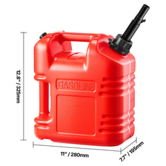 Fuel Container, 19 L, Gas Tank with Spout & Clear Scale, 15 L/min Max Flow Rate, Secure & Leak-proof, Portable Flat Fluid Container for Most Cars Motorcycle ATV UTV, Red, 1 Pack