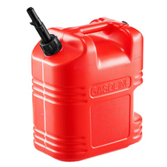 Fuel Container, 19 L, Gas Tank with Spout & Clear Scale, 15 L/min Max Flow Rate, Secure & Leak-proof, Portable Flat Fluid Container for Most Cars Motorcycle ATV UTV, Red, 1 Pack