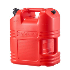 Fuel Container, 19 L, Gas Tank with Spout & Clear Scale, 15 L/min Max Flow Rate, Secure & Leak-proof, Portable Flat Fluid Container for Most Cars Motorcycle ATV UTV, Red, 1 Pack