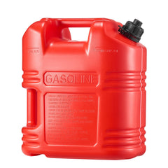Fuel Container, 19 L, Gas Tank with Spout & Clear Scale, 15 L/min Max Flow Rate, Secure & Leak-proof, Portable Flat Fluid Container for Most Cars Motorcycle ATV UTV, Red, 1 Pack