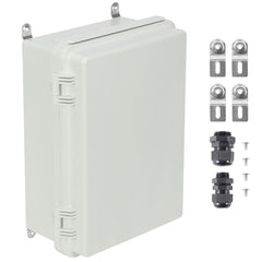 Outdoor Electrical Junction Box, 300 x 200 x 180 mm, ABS Plastic Electrical Enclosure Box with Hinged Cover Stainless Steel Latch, IP67 Dustproof Waterproof for Outdoor Electrical Projects