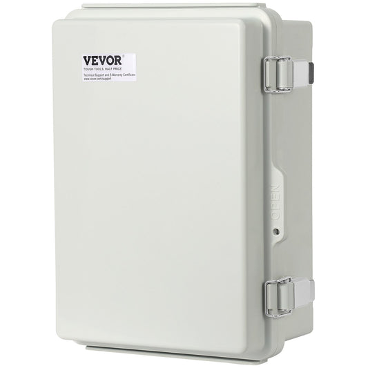 Outdoor Electrical Junction Box, 300 x 200 x 180 mm, ABS Plastic Electrical Enclosure Box with Hinged Cover Stainless Steel Latch, IP67 Dustproof Waterproof for Outdoor Electrical Projects