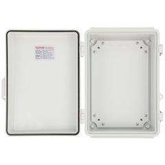 Outdoor Electrical Junction Box, 300 x 200 x 180 mm, ABS Plastic Electrical Enclosure Box with Hinged Cover Stainless Steel Latch, IP67 Dustproof Waterproof for Outdoor Electrical Projects