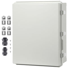 Outdoor Electrical Junction Box, 530 x 430 x 200 mm, ABS Plastic Electrical Enclosure Box with Hinged Cover Stainless Steel Latch, IP67 Dustproof Waterproof for Outdoor Electrical Projects, 21 x 17 x 8 inch