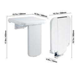 Folding ABS Shower Seat, 15.7'' x 16.7'' Unfolded, Wall Mounted Fold Up Shower Bench with 440 lbs Load Capacity, Space Saving Fold Down Shower Chair for Seniors Pregnant Women Children Adults