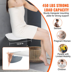 Urea-formaldehyde Folding Shower Seat, 13.6'' x 12.8'' Unfolded, Wall Mounted Fold Up Shower Bench with 450 lbs Load Capacity, Space Saving Fold Down Shower Chair for Seniors Children Adults
