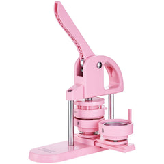 Button Maker, 1/1.25/2.28 inch(25/32/58mm) 3-IN-1 Pin Maker, 300pcs Button Parts, Button Maker Machine with Panda Magic Book, Ergonomic Arc Handle Punch Press Kit, For Children DIY Gifts, Pink