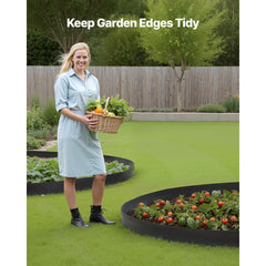 Landscape Edging, 2000 x 10 cm Plastic Garden Border Edging with 30 Spikes & 2 Ground Stakes, No Dig, Flexible Lawn Edgings Roll, UV-Resistant Mini Fence Borders for Flower Beds Yard Paver