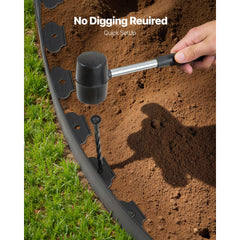 Landscape Edging, 2000 x 10 cm Plastic Garden Border Edging with 30 Spikes & 2 Ground Stakes, No Dig, Flexible Lawn Edgings Roll, UV-Resistant Mini Fence Borders for Flower Beds Yard Paver