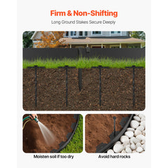 Landscape Edging, 2000 x 10 cm Plastic Garden Border Edging with 30 Spikes & 2 Ground Stakes, No Dig, Flexible Lawn Edgings Roll, UV-Resistant Mini Fence Borders for Flower Beds Yard Paver