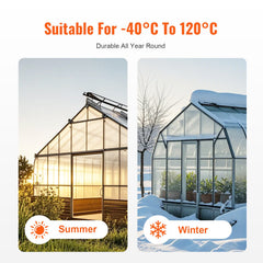 15 Pack Polycarbonate Greenhouse Panels, 2' X 4' X 0.24'' Roof Panels Sheets, Waterproof UV Protected Corrugated Plastic Roofing, Impact Resistance Clear Roofing Sheets for Greenhouse/Garden