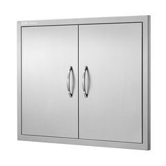 BBQ Access Door, 787x609 mm Double Outdoor Kitchen Door, Stainless Steel Flush Mount Door, Double Wall Vertical Door with Handles and Hooks, for BBQ Island, Grilling Station, Outside Cabinet